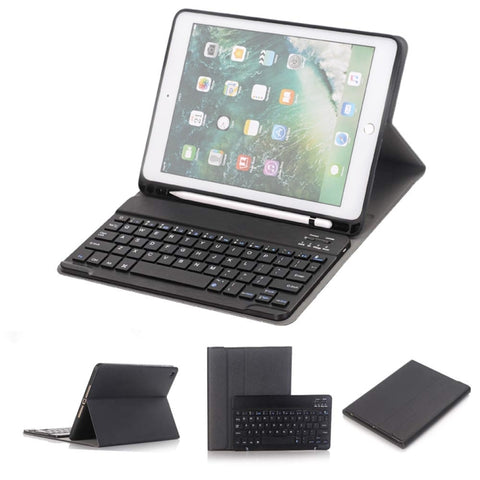 Tastiera Bluetooth staccabile + custodia tablet in pelle con chiusura orizzontale con supporto e portapenne per iPad Pro 9,7 pollici, iPad Air, iPad Air 2, iPad 9,7 pollici (2017), iPad 9,7 pollici (2018), A07B Blue, A07B Rose Gold, A07B Black, A07B Gold