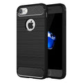 For  iPhone 8 & 7  Brushed Texture Fiber TPU Rugged Armor Protective Case, For iPhone 8 & 7