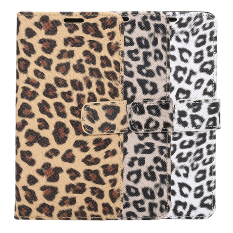 Per iPhone 8 e 7 Custodia in pelle con chiusura orizzontale con motivo leopardato con supporto, slot per carte e portafoglio, For 8 & 7