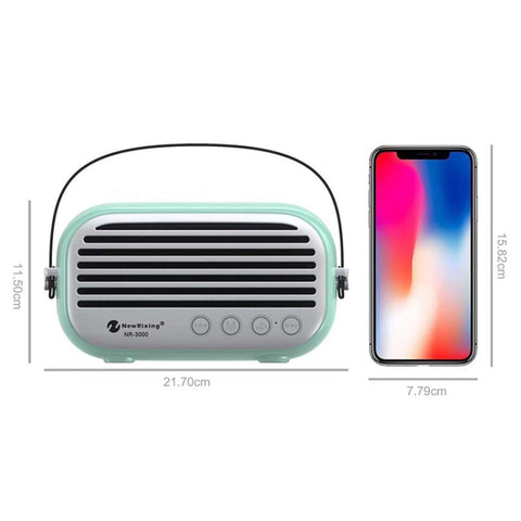 NewRixing NR-3000 Bluetooth haut-parleur élégant pour usage domestique avec fonction de voix en direct, prise en charge de la fiche TF, USB, FM et AUX