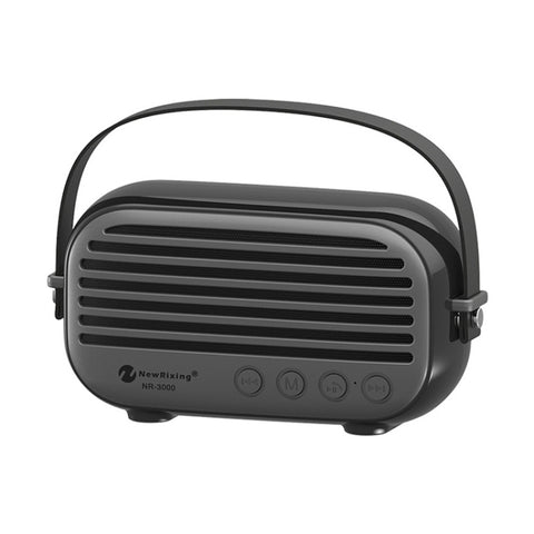 NewRixing NR-3000 Bluetooth haut-parleur élégant pour usage domestique avec fonction de voix en direct, prise en charge de la fiche TF, USB, FM et AUX