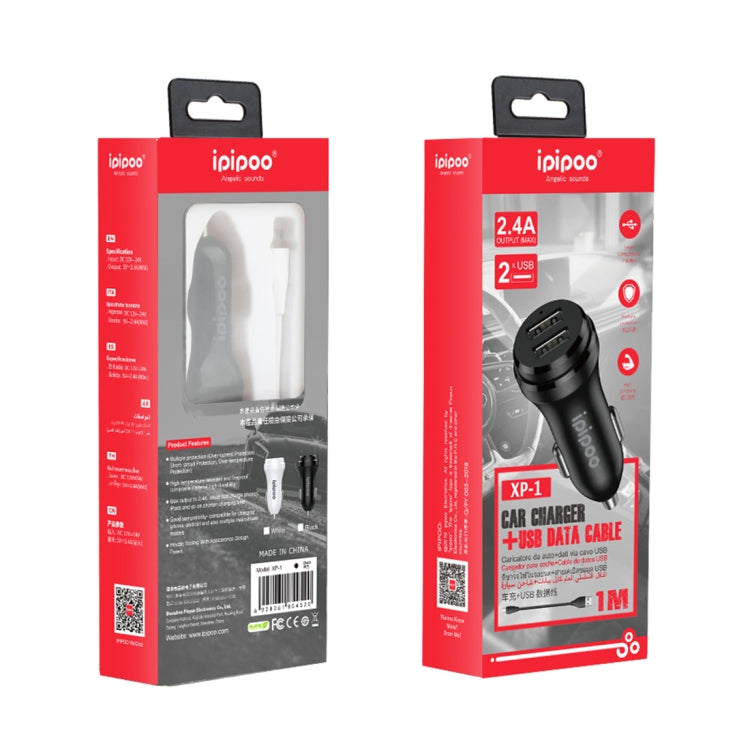Dual USB Car Fast Charger with Android Cable - ipipoo XP-1