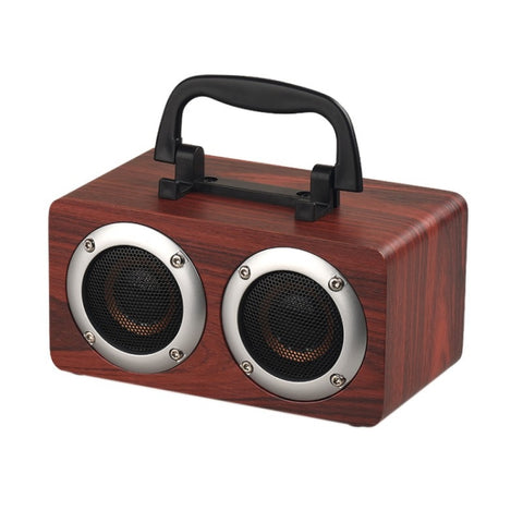 Altoparlante Bluetooth Stereo Portatile W5B in Legno con Supporto per