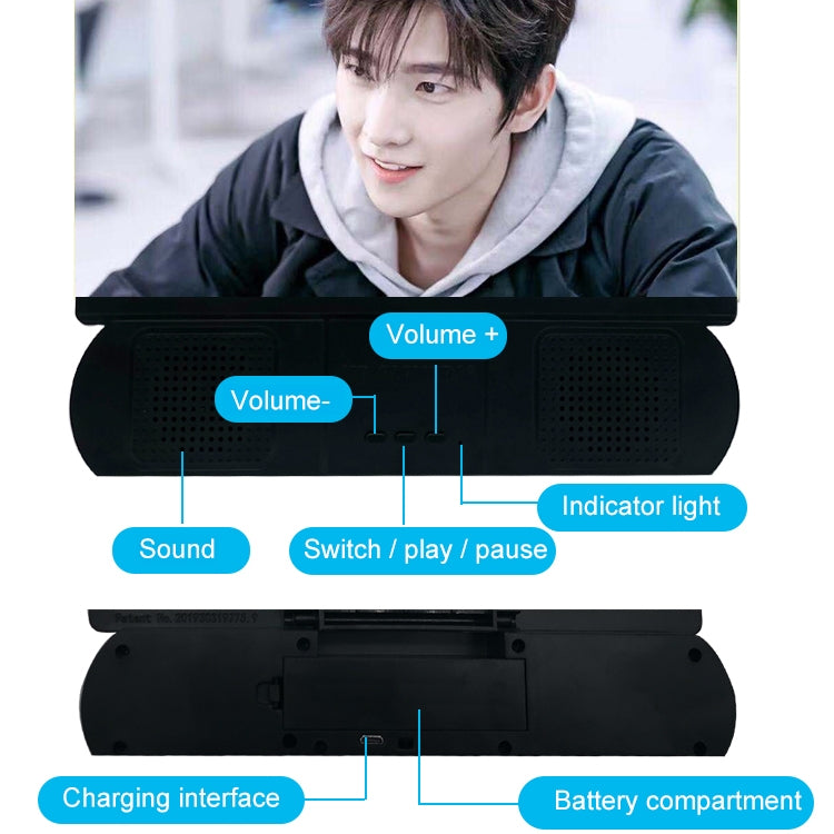 10-Inch Mobile Phone Screen Amplifier with Bluetooth Speaker
