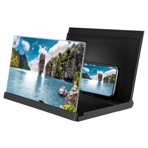 F18 Amplificatore video HD pieghevole pieghevole girevole da 12 pollici per schermo del telefono cellulare Amplificatore video HD con scheda luminosa a blocchi, versione a forma di libro, 12 inch Book Shape Version Black, 12 inch Book Shape Version White