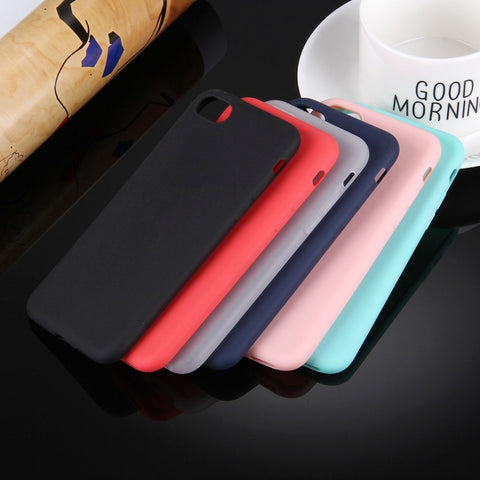 Per iPhone 8 e 7 Custodia protettiva in TPU tinta unita senza foro rotondo