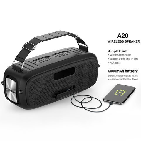 HOPESTAR A20 Pro TWS Haut-parleur Bluetooth subwoofer étanche portable pour extérieur avec microphone, support Power Bank et appels mains libres, disque U et carte TF et AUX de 3,5 mm, A20 Pro Noir, A20 Pro Vert, A20 Pro Bleu, A20 Pro Rouge, A20 Pro Jaune