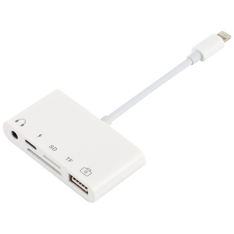 HUB USB 5 en 1 à 8 broches et USB-C/Type-C et écouteurs de 3,5 mm et lecteur de cartes SD et TF