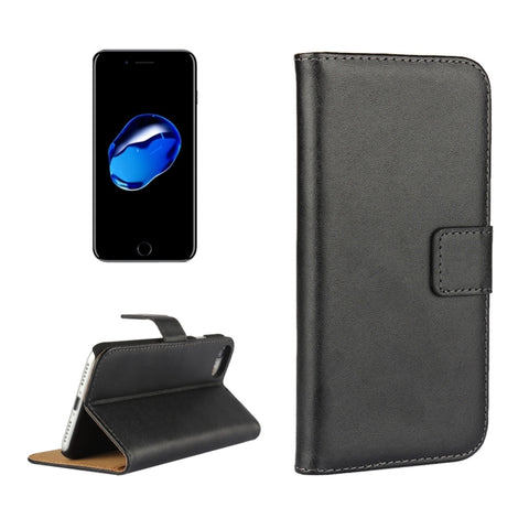 Per iPhone 8 e 7 Custodia in vera pelle con chiusura orizzontale divisa con supporto, slot per carte e portafoglio