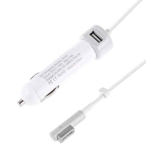 Caricabatteria da auto con interfaccia USB da 45 W 5,1 V 2,1 A con cavo dati interfaccia MagSafe da 14,5 V 3,1 AL, 14.5V 3.1AL MagSafe