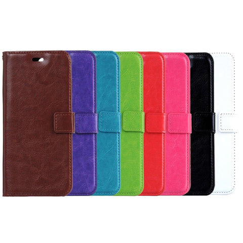 Per iPhone 8 Plus e 7 Plus Custodia in pelle con chiusura orizzontale con texture Crazy Horse con fibbia magnetica, supporto, slot per carte, portafoglio e cornice per foto, For 8P & 7P