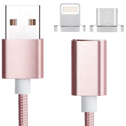 Cavo dati magnetico micro USB 2 in 1 5 V 2 A e da 8 pin a USB 2.0, lunghezza cavo: 1,2 m