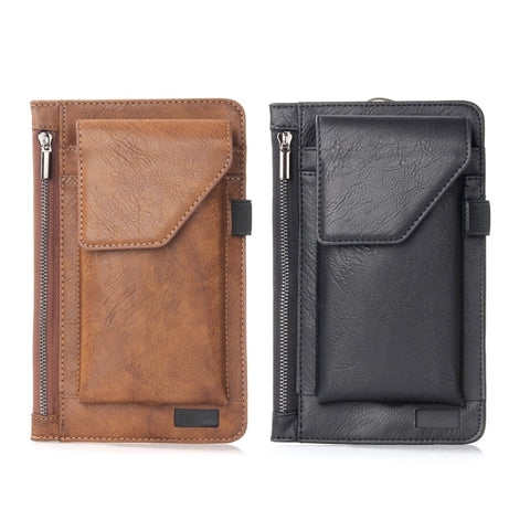 Custodia in pelle PU universale multifunzione retrò Crazy Horse Texture cerniera verticale Flip / marsupio per iPhone 8 Plus e 7 Plus e iPhone 7 e iPhone 6 Plus e Galaxy A3 (2017)