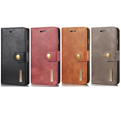 DG.MING per iPhone 8 e 7 Custodia protettiva magnetica rimovibile con texture Crazy Horse orizzontale con supporto, slot per carte e portafoglio, iPhone 8 & 7