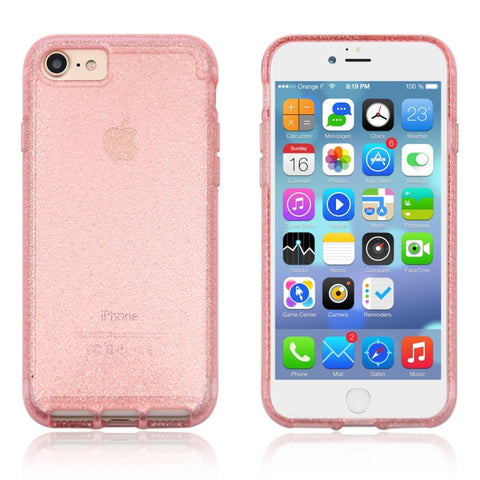 Per iPhone 8 e 7 Custodia protettiva antiurto traslucida in polvere flash