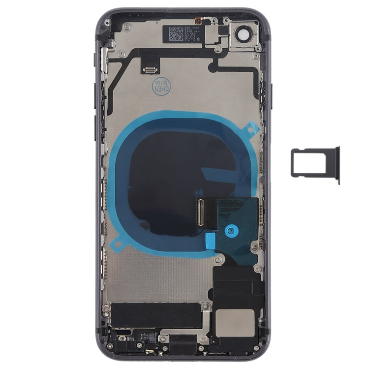 Battery Back Cover Assembly with Side Keys & Vibrator & Speaker Ringer Buzzer & Power Button + Volume Button Flex Cable & Card Tray for iPhone 8        ...