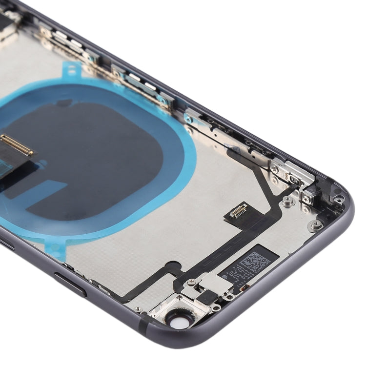 Battery Back Cover Assembly with Side Keys & Vibrator & Speaker Ringer Buzzer & Power Button + Volume Button Flex Cable & Card Tray for iPhone 8        ...