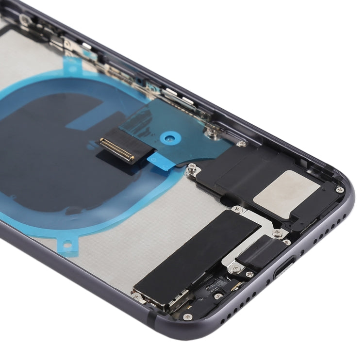Battery Back Cover Assembly with Side Keys & Vibrator & Speaker Ringer Buzzer & Power Button + Volume Button Flex Cable & Card Tray for iPhone 8        ...