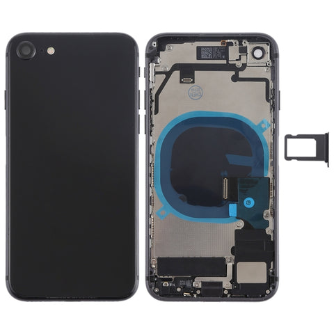 Gruppo cover posteriore batteria con tasti laterali, vibratore, altoparlante, suoneria, cicalino, pulsante di accensione, cavo flexible per pulsante volume e vasoio scheda for iPhone 8, pour iPhone 8, pour iPhone 8 (assemblage complet)