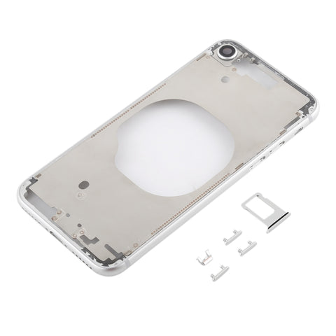 Cover posteriore trasparente con obiettivo della fotocamera, vassoio per scheda SIM e tasti laterali per iPhone 8, For iPhone 8 (Transparent Back), For iPhone 8 (Transparent White), For iPhone 8 (Transparent Gold), For iPhone 8 (Transparent Red)