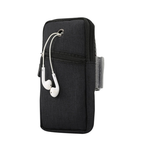 Borsa da braccio sportiva sottile universale multifunzionale Borsa da polso per telefono con foro per auricolari per smartphone da 6,5 pollici o inferiori, dimensione del braccio: 22-38 cm