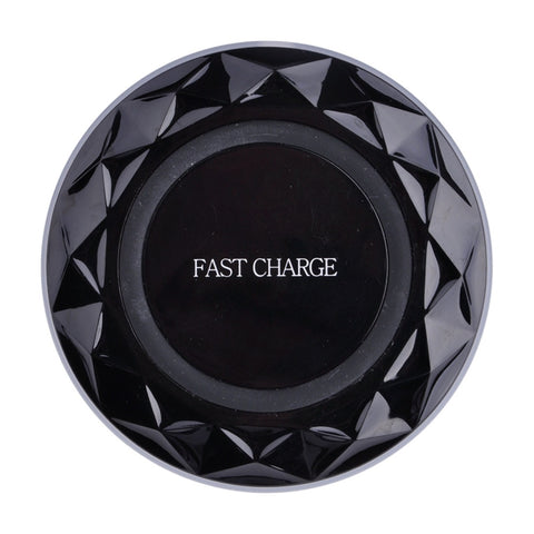 Caricabatterie wireless a ricarica rapida standard Diamond Qi con ingresso DC5V, lunghezza cavo: 1 m, DC5V, DC5V Black