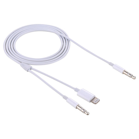 MH030 Cavo audio AUX 2 en 1 de 1 m 8 broches maschio et maschio de 3,5 mm à maschio de 3,5 mm pour iPhone, iPad, Samsung, Huawei, Xiaomi, HTC, MH030