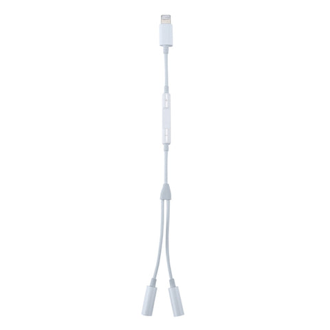 MH026 Adattatore audio con controllo cavo jack per cuffie da 8 pin maschio a doppio jack da 3,5 mm femmina
