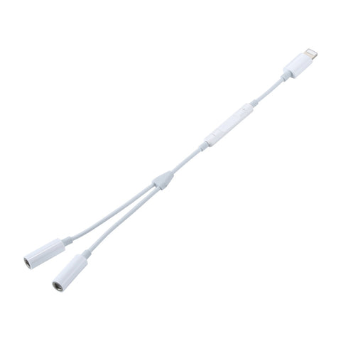 MH026 Adattatore audio con controllo cavo jack per cuffie da 8 pin maschio a doppio jack da 3,5 mm femmina