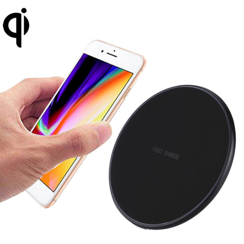 Caricabatterie wireless veloce standard Qi universale a forma rotonda DC 9V 1.67A / 5V 1A con indicatore luminoso, Round Shape