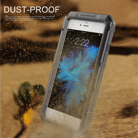 Custodia in lega di zinco antiurto antipolvere impermeabile + custodia in silicone per iPhone 8 e 7, iPhone 8 Plus & 7, iPhone 8 & 7
