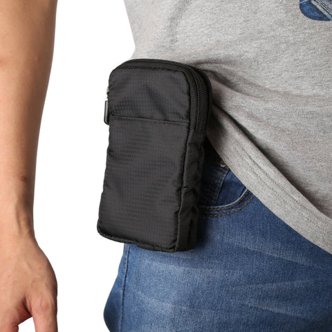 Borsa diagonale per telefono cellulare sportivo casual multifunzione con doppia cerniera per smartphone da 6,9 pollici o inferiori