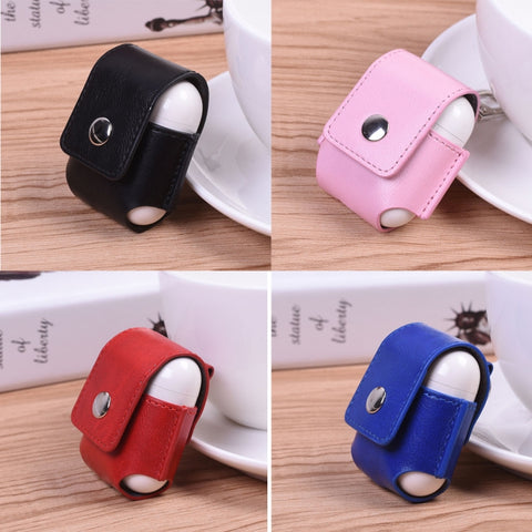 Custodia protettiva in pelle PU per auricolari Bluetooth wireless creativi Custodia anti-smarrimento con gancio per Apple AirPods 1/2 (gli auricolari non sono inclusi)