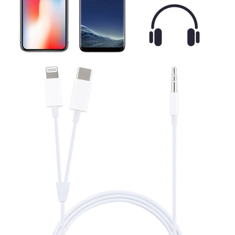 Câble audio pour téléphone cellulaire avec jack à 8 broches et type C à 3,5 mm MH-CM32, MH-CM32