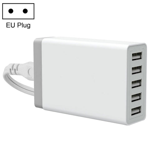XBX09 Caricatore da viaggio caricabatterie rapido 40 W 5 V 8 A 5 portes USB, spina UK (nero), XBX09, 8A