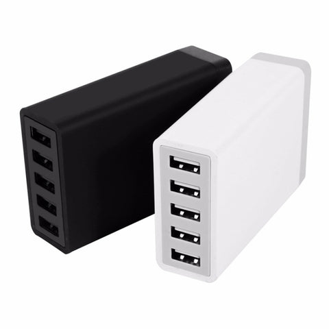 XBX09 Caricatore da viaggio caricabatterie rapido 40 W 5 V 8 A 5 portes USB, spina UK (nero), XBX09, 8A