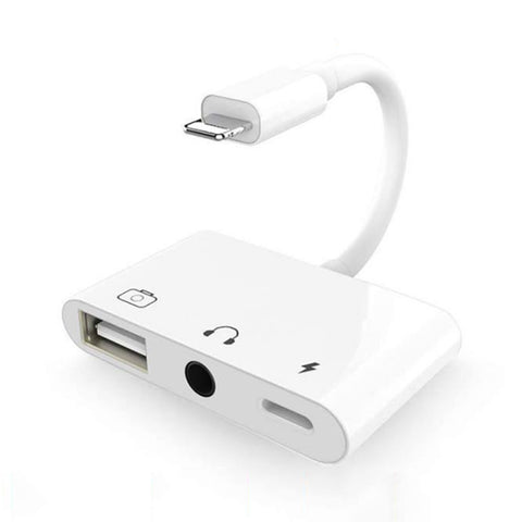 Adaptateur multifonction 3 en 1 à 8 broches + 3,5 mm + USB 3.0 OTG à 8 broches pour connecteur rapide, audio musical et programme de lecture