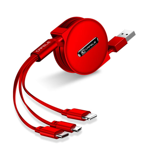Cavo data di ricarica CAFELE 3 en 1 8 broches + Micro USB + Type-C / USB-C, longueur : 1,2 m