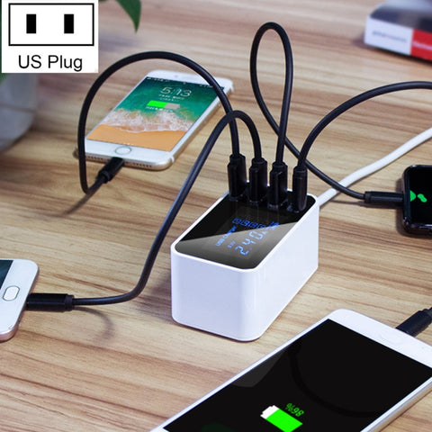 CDA30 20W 3 portes USB + porte USB-C/Type-C Batterie multifonction avec affichage LED, prise USA, prise US
