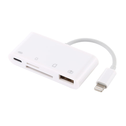 NK-108L Adaptateur pour lecteur de caméra à 8 broches vers USB + fiche TF + fiche SD, compatible avec les systèmes IOS 9.1 et versions successives, NK-108L