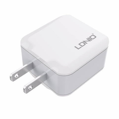 LDNIO A2201 Adaptateur de chargeur de téléphone portable avec prise jack directe USB 2,4 A avec prise de données à 8 broches, 8 broches