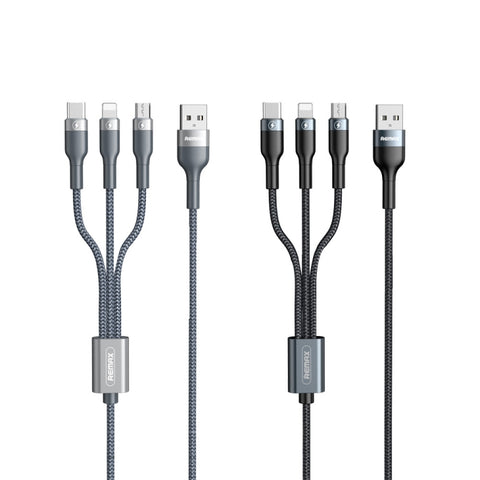Câble de recharge USB-C/Type-C et micro USB 3 en 1 REMAX RC-070TH de 1,2 m² A