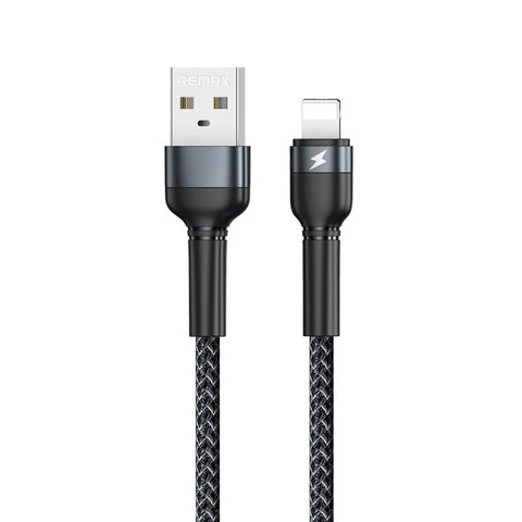 REMAX RC-124i Câble de données de vitesse rapide intégré dans la ligne d'aluminium USB à 8 broches de 1 m 2,4 A pour iPhone, iPad, 8 broches