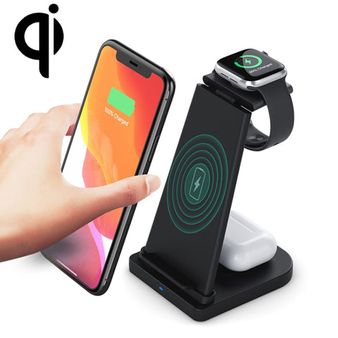 HQ-UD21 Batterie rechargeable sans fil pour montre de téléphone portable 3 en 1 Support multifonction multifonction pour iPhone, Apple Watch et Airpod, HQ-UD21