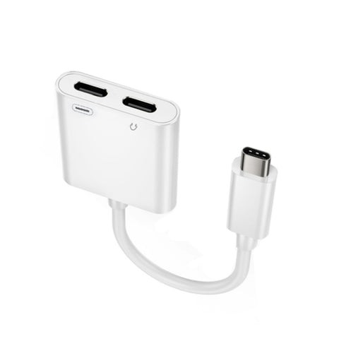 FT_AC42 2 in 1 18 W PD USB-C/tipo-C maschio a USB-C/audio tipo-C + adattatore audio femmina di ricarica USB-C/tipo-C