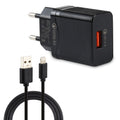 LZ-728 2-in-1 18W USB Travel Charger with 8 Pin Cable