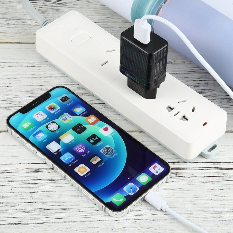 LZ-728 2-in-1 18W USB Travel Charger with 8 Pin Cable
