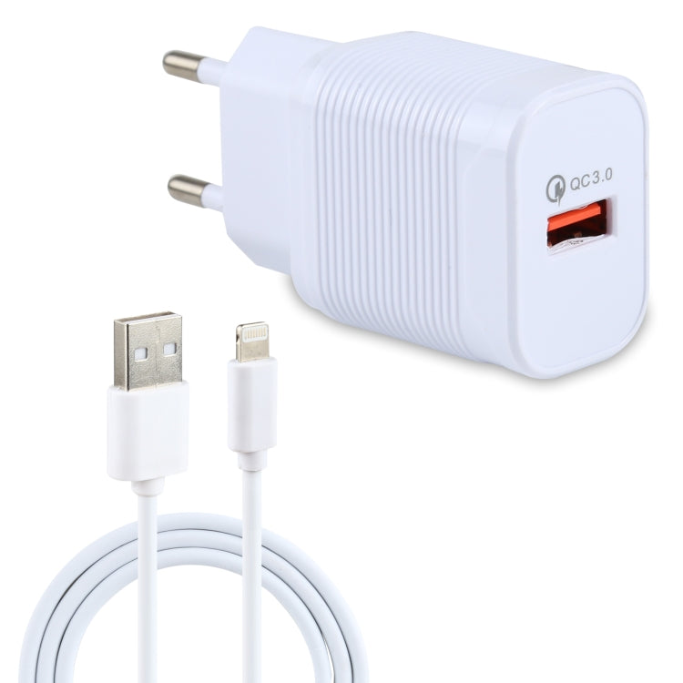 LZ-728 2-in-1 18W USB Travel Charger with 8 Pin Cable