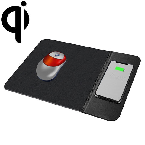 Tappetino per mouse in gomma con caricabatterie wireless con illuminazione standard QI OJD-36, dimensioni: 26,2 x 19,8 x 0,65 cm