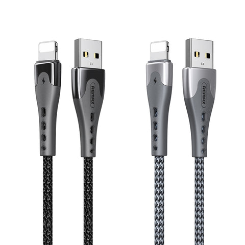 REMAX RC-150i KAWAY Serie 1m 2.4A USB à 8 broches Câble de données de vitesse rapide intégré dans la ligne d'aluminium, 8 broches